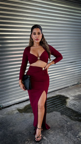 “ALAHIA” CROPPED TOP AND MAXI SKIRT SET